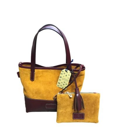 antusu blumarino mini tote mare con pouch amarillo cafe